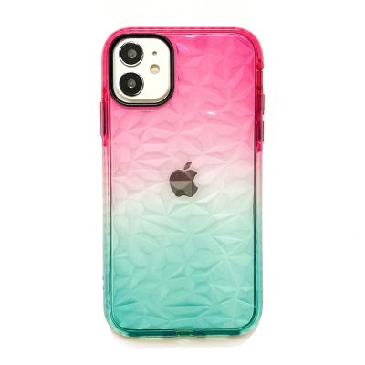 China Diamond Pattern New Crystal Phone Case Gradient Color Diamond Phone Case Cover For iPhone for sale