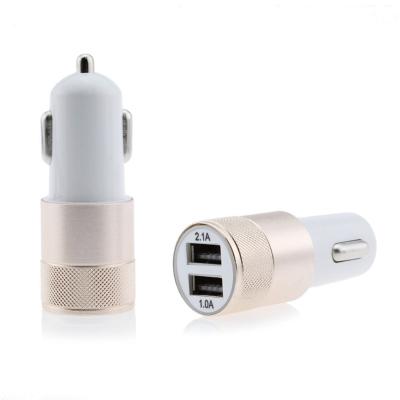 China Conveient 5V 2.1A Dual USB Port Car Safe Mini Bullet Car Chargers for sale