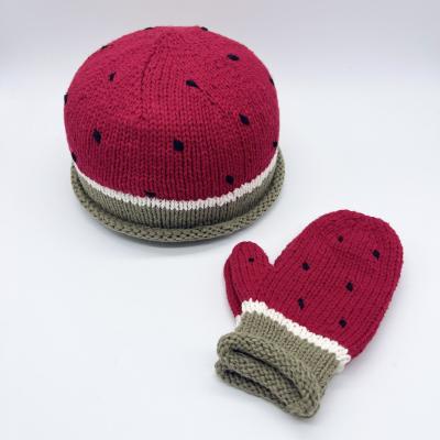 China Winter COMMON Popular Weaving Watermelon Knitted Hat Cute And Interesting Handmade Crochet Flip Flop Hat for sale