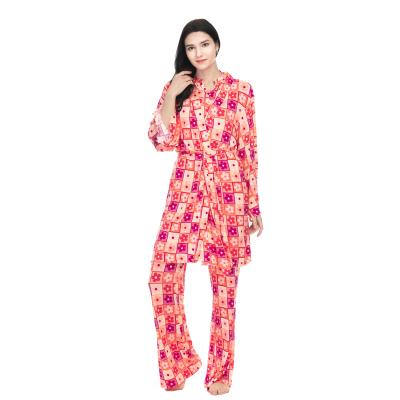 China Fashion QUICK DRY Spring / Summer Printed Sling Shorts Three Piece Fleece Pajamas for sale