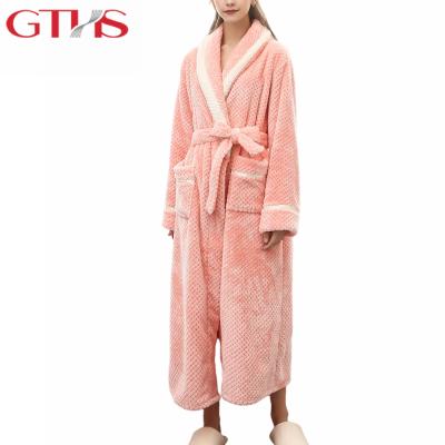 China Luxury QUICK DRY Thick Thermal Flannel Color Waffle Unisex Sheer Microfiber Bathrobes for sale