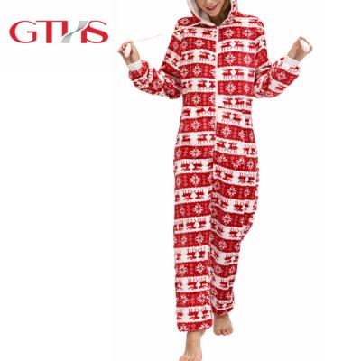 China QUICK DRY Polyester Fleece Print Hooded RTS Christmas Pattern Thick Fleece Onesies Sublimation for sale