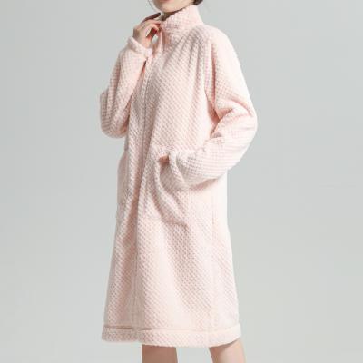 China Wholesale QUICK DRY Thick Flannel High Collar Cashmere Cashmere Fur Plain Long Dresses Women 100% Polyester Fleece Long Dresses for sale