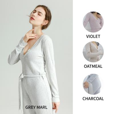 China Wholesale V-Neckline QUICK DRY Plus Skin-Friendly Winter And Elastic Waist Onesie Sleepwear Pajamas Fleece for sale