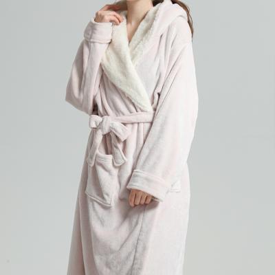 China Home Luxury Sweat-absorbent women long dresses lounge wear cashmere fleece QUICK DRY thick polyester fleece for sale