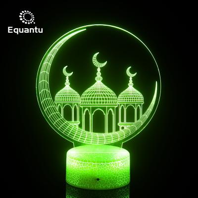 China Modern Equantu Ramadan LED 3D Acrylic Table Lamp Touch Decoration Lamp Kareem Night Light Modern Holy Gift Lamp For Muslim for sale