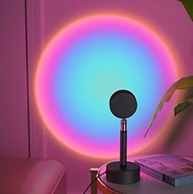 China Button (Customizable Dimming) 180 Degree Rotation 2021 Rainbow Night Light Colorful Sunset Lamp LED Projector Lights Mini Sunset Projector Lamp for sale