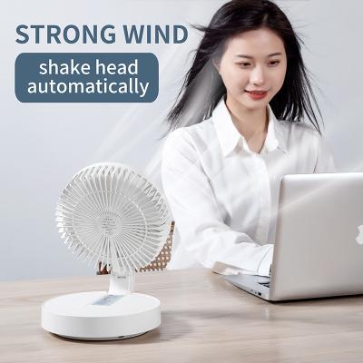 China Multifunctional Folding Rotary Wall Mounted Rotary Ceiling Fan Light Night Fan New Rechargeable Small Light Desktop Fan for sale