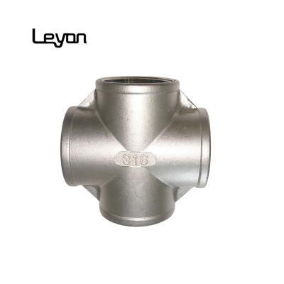 China Stainless Steel Water Pipe Fittings 4 Way Cross 1/2 Inch High Pressure Stainless Steel Cross Fittings SS316 for sale