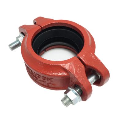 China Suitable for pipe lines water connect ductile iron pipe grooved fire fitting protective grooved mechanical coupling for sale