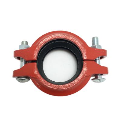 China Suitable for pipe lines connect water pipe fittings rigid groove joint grooved fittings ductile iron flexible coupling for fire fighting for sale