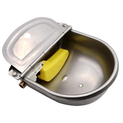 China Cattle Stainless No Rust Horse Dog Cattle Frighten Calf Triangle Float Valve Water Feeding Drinking Bowls for sale