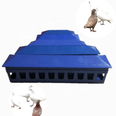 China Hot Selling Plastic Long Pigeon Chicken Poultry Quail Bird Feeder Automatic Feeder Bowl With Double Side Feeding Grate Holes for sale