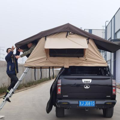 China 100% water proof for roof top tent ready to ship folding roof top 4x4wd displacement tent with free ladder for sale