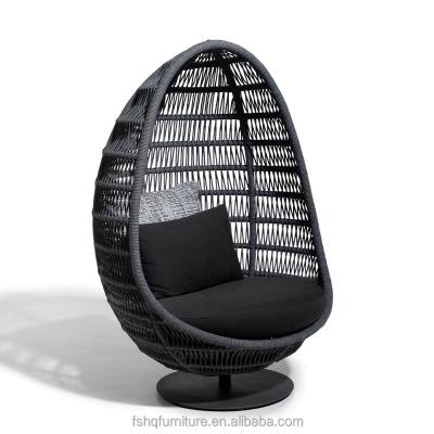 China Contemporary Patio Swings Rattan Outdoor Furniture Wicker Egg Shaped Patio Hammock Swings Chair for sale