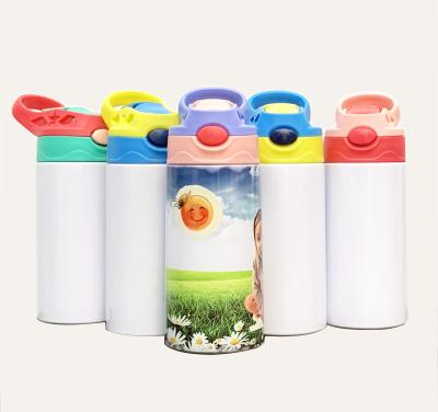 China US Warehouse 12oz Sublimation Kids Viable Tumbler Double Wall Acrylic Tumbler Water Bottle With Straight Handle for sale