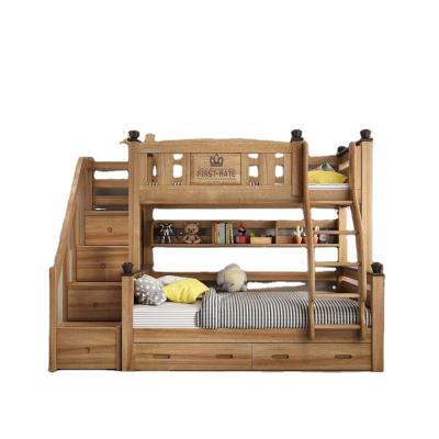 China Bunk Bed Good Quality OEM Kids Bedroom Furniture Sets Kids Solid Wood Wooden Bunk Bed For Sale for sale