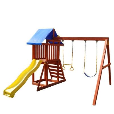 China 2021 Outdoor Kids Wooden Playground Safety Playground Kids Shape Outdoor Swings Playground for sale