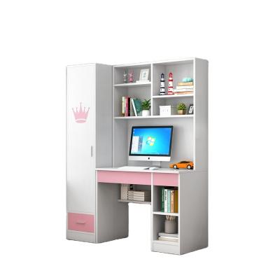 China Wardrobes and Bookcases Factory Price Pink Color Living Room Wood Furniture Bedroom Cabinet Wardrobe and Wooden Bookcase 2 in 1 Design for Sale for sale