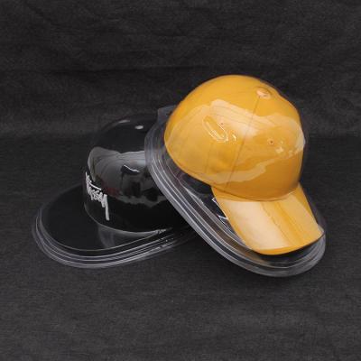 China Hip Hop Biodegradable Transparent Plastic Hat PVC BaseballCap Clear Packing Box With Snap Button for sale