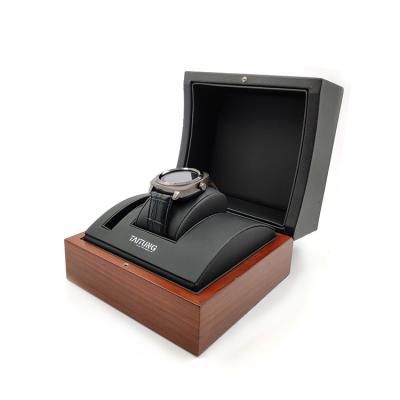 China Recyclable High Grade Black Pla Price Promotional Curve Design Wooden Watch Box for sale