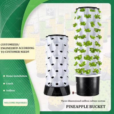 China 100L 6 8 10 12 Layers Vertical Farm Hydroponic Aeroponic Growing Tower For Strawberry Te koop