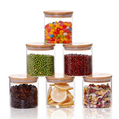 China Glass Food Storage Jar CnGlass Clear High Airtight With Bamboo Lid and Borosilicate for sale