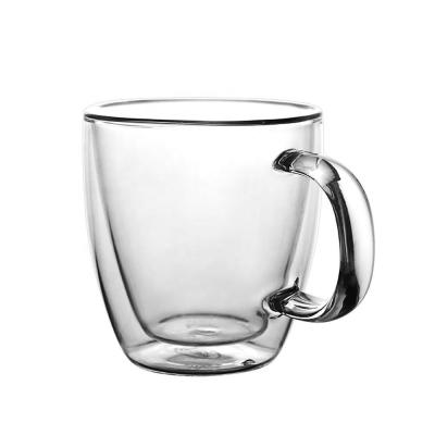 China Handmade Double Wall Glass Tea Cup for Insulated Coffee and Cappuccino 160ml Capacity for sale