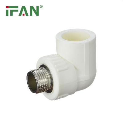 China Pipe Lines Connect High Quality White Color PPR Male Elbow Of IFAN China Factory Wholesale PPR Pipe Fitting 20mm-63mm for sale