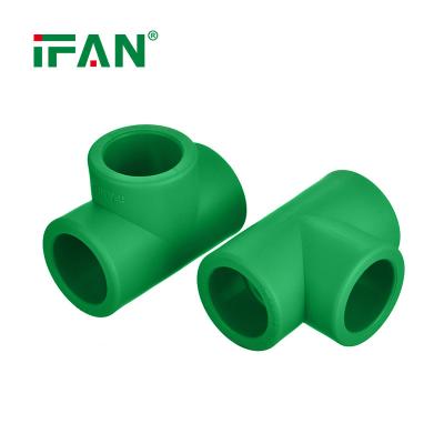 China Water Pipe System IFANPLUS China Top Quality PPR Pipe Fitting Green Connector PPR Plastic Tee Fittings for sale