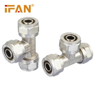 China Pipe Lines Connect Professional Compression Fittings ISO Pipe IFANPLUS High Quality PEX Brass Tee for sale