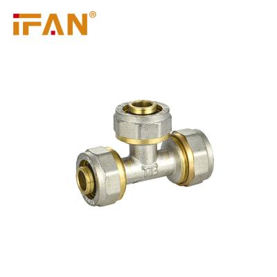 China Brass Copper IFAN  China Supply High Standard Wholesale PEX Pipe Fitting Tee Brass Compression Fittings for sale