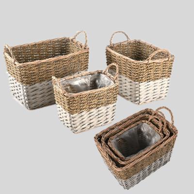 China Sustainable High Quality Round Woven Child Toys Wicker Basket Storage Basket for sale