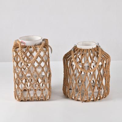 China ECO-frendly Top Sale Festival Wedding Garden Outdoor Decorative Wicker Rattan Wooden Lantern for sale