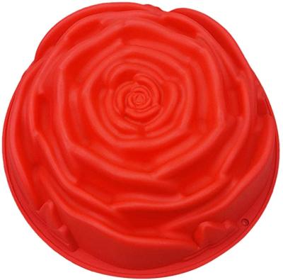 China Disposable Silicone Fondant Chocolate Mold Baking Decorating Kitchen Tool 3D King Rose Flower Cake Mold for sale