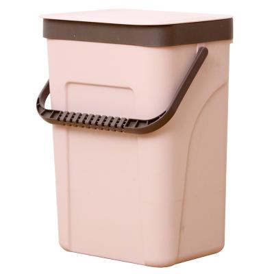 China Sustainable plastic waste bin trash can with handles, office slim trash can made of durable plastic, trash can for bathroom, kitchen for sale