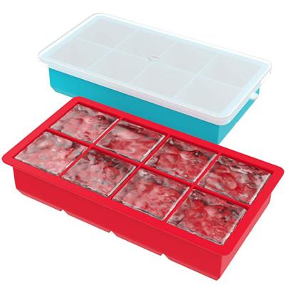 China Large viable silicone ice cube trays (- ideal for whiskey, cocktails, soups, baby food and frozen for sale