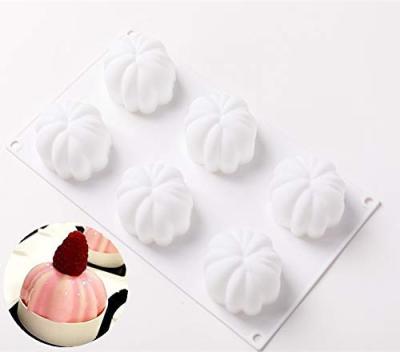 China Disposable 3D Cube Ball Mousse Cake Mold Silicone Multilateral Pumpkin Mousse Molds 6 Cavity for sale