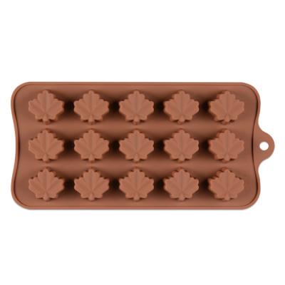 China 15 Cavity Disposable Reusable Candy Mold Ice Cube Mold Silicone Trays Chocolate Baking Sheets Molds For Chocolate for sale