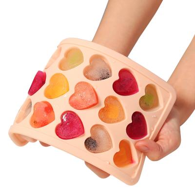 China Disposable Heart Shaped Silicone Cocktail Ice Cube Tray Silicone Ice Cube Mold With Removable Lid for sale