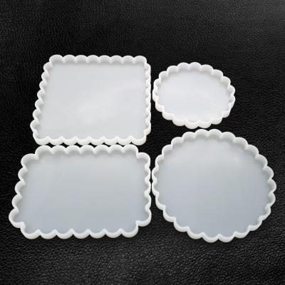 China Disposable DIY Home Decor Silicone Mold Resin Mold Square Round Coaster Mold for sale