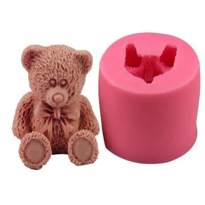 China Disposable 3D Fondant Silicone Bear Soap Mold Honeycomb Mold for sale