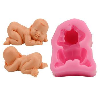 China Disposable Sleeping Baby Candy Making Fondant Mold Silicone Mold Baby for sale