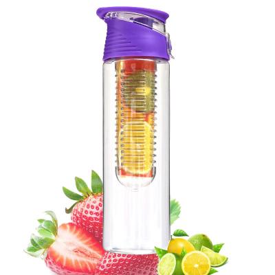 China Viable Free Sample Eco Friendly Drinking Plastic Large Sports Fruit Juice Infuser Water Bottle With Factory Price for sale