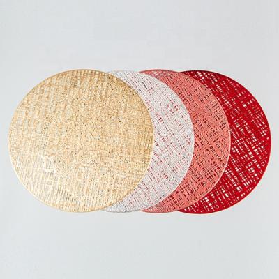 China Durable Round Shaped Place Mat Modern Design Slip Heat Resistance PVC Non Place Mats For Dining Table for sale