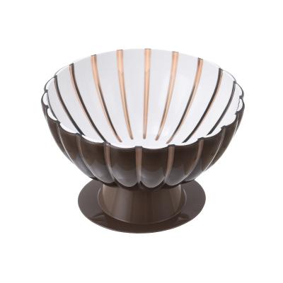 China Sustainable Unique New Products Food Grade 2 Parts Flower Decorative Petal Fruit Large Plastic Bowl Salad Bowl With High Quality for sale