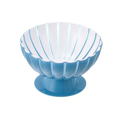 China New Design Ningbo Salad Bowls Sustainable Elegant Petal Flower Eco-friendly Detachable Plastic Fruit Plate Dish For Home Ministry for sale