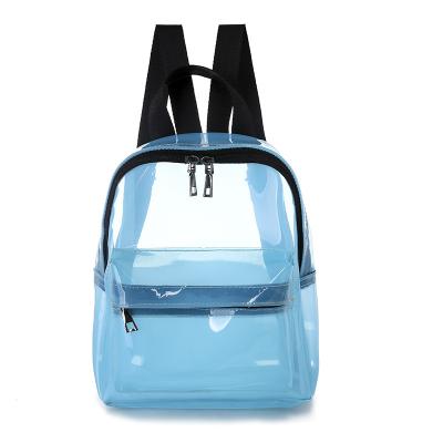 China New PVC Waterproof Simple Transparent Jelly Bag Plastic Backpack Outdoor Leisure Backpack For Women for sale