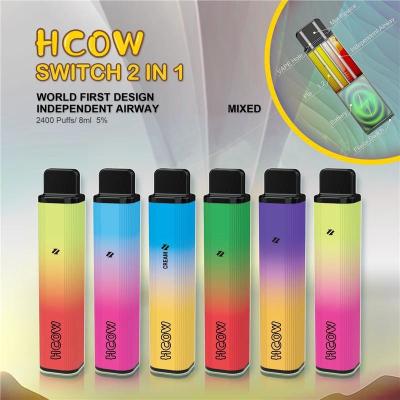 China Original HCOW SWITCH Disposable Device Kit CUBE DUAL 2 IN 1 2400 Puffs 850mAh Battery 8ml Prefilled Pods for sale