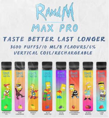 China Randm Max pro Disposable Pod Device 1100mah Rechargeable Battery 10ml 3600puffs Vape Pen Stick for sale